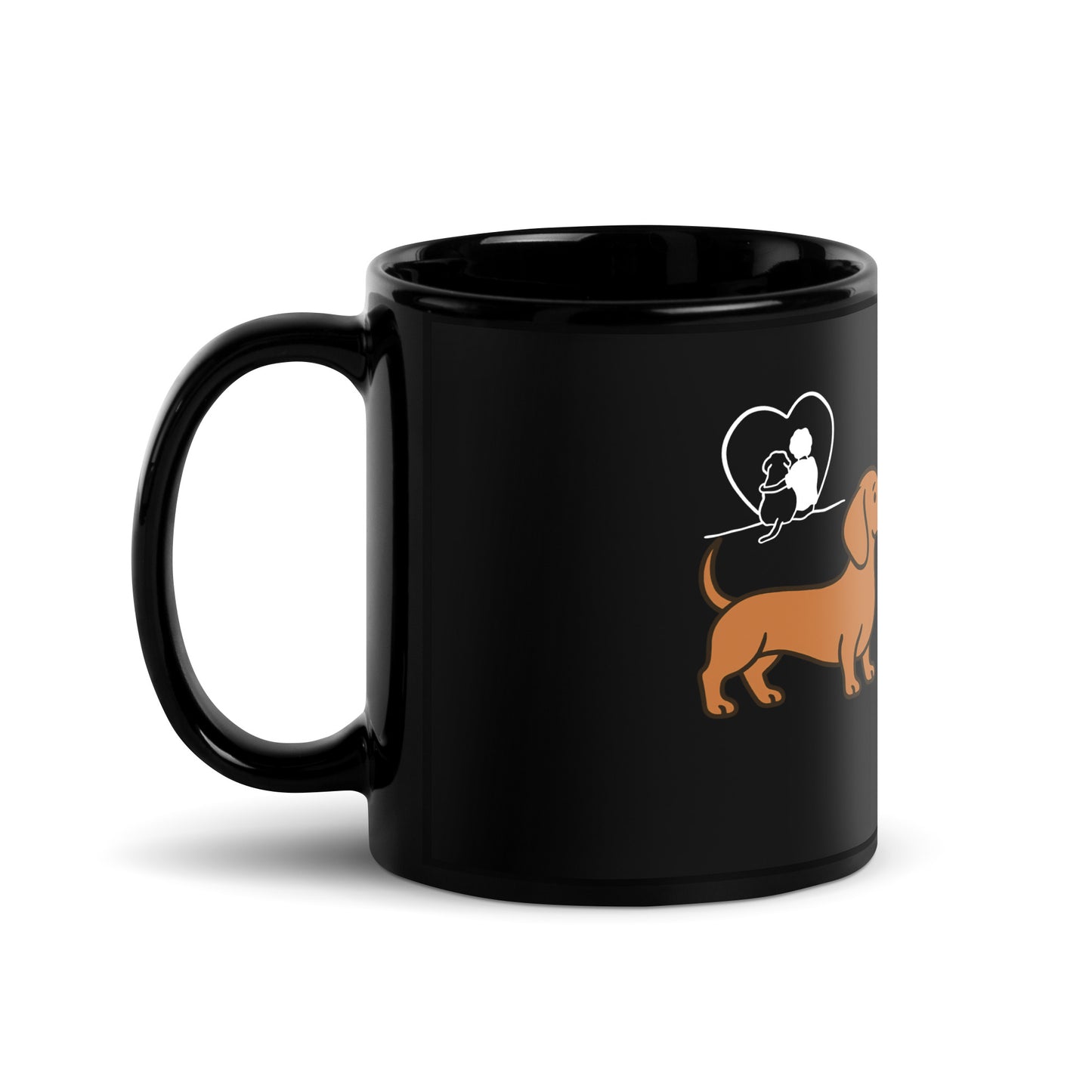 Schwarze glänzende Tasse - Dackel - MAX F. ArtGrafic