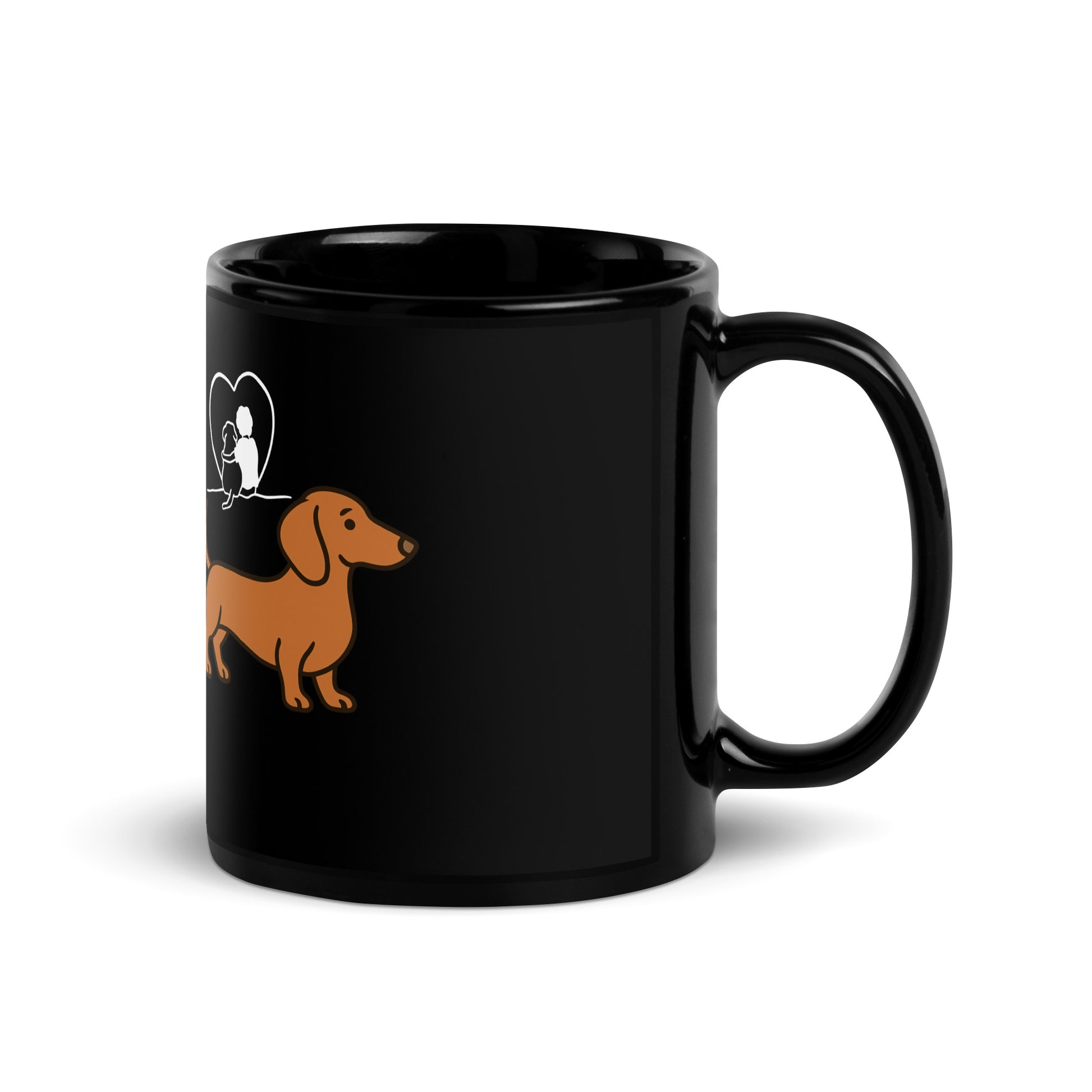 Schwarze glänzende Tasse - Dackel - MAX F. ArtGrafic