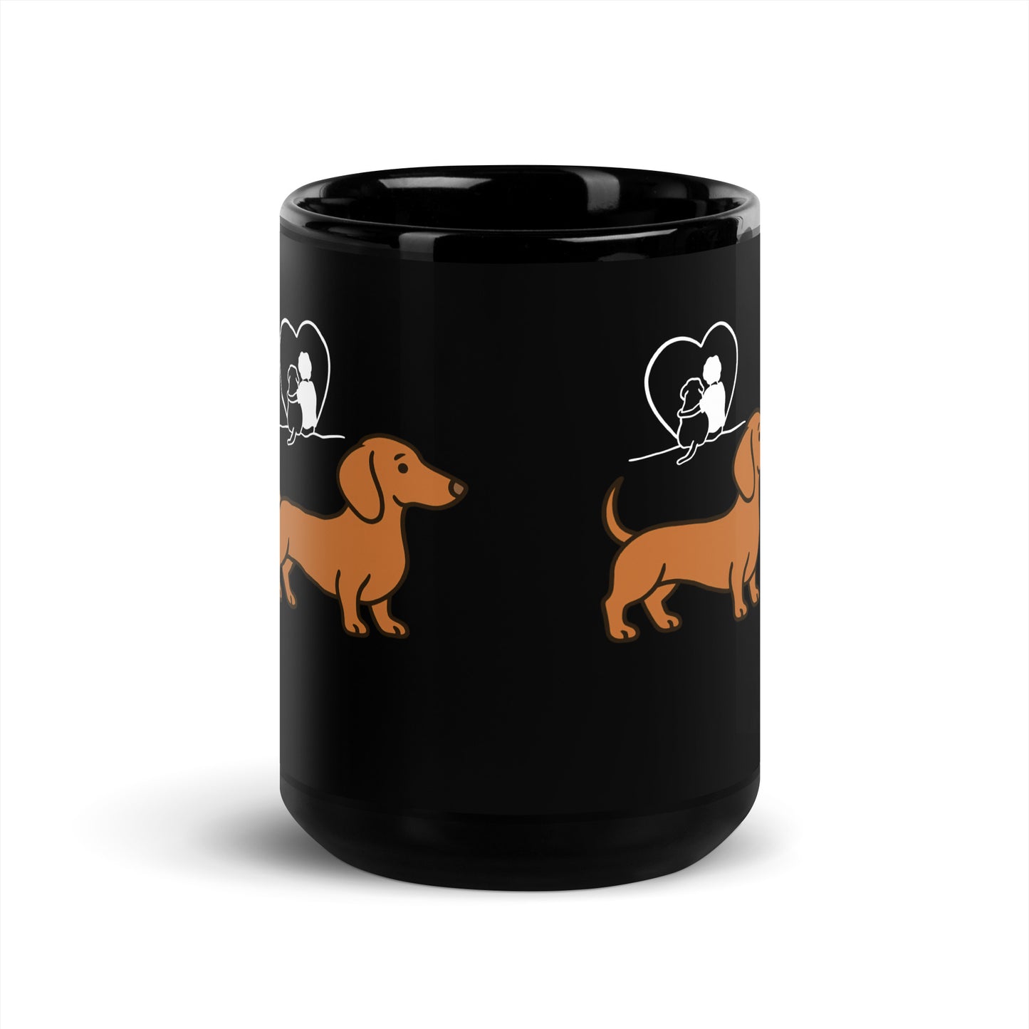 Schwarze glänzende Tasse - Dackel - MAX F. ArtGrafic