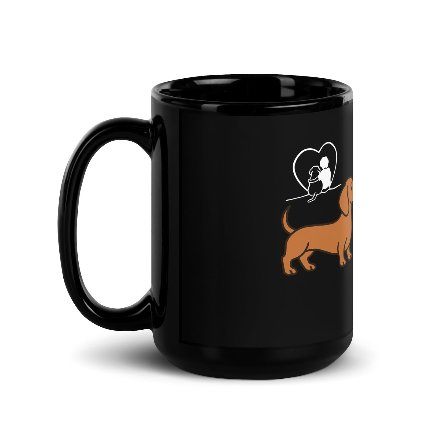 Schwarze glänzende Tasse - Dackel - MAX F. ArtGrafic