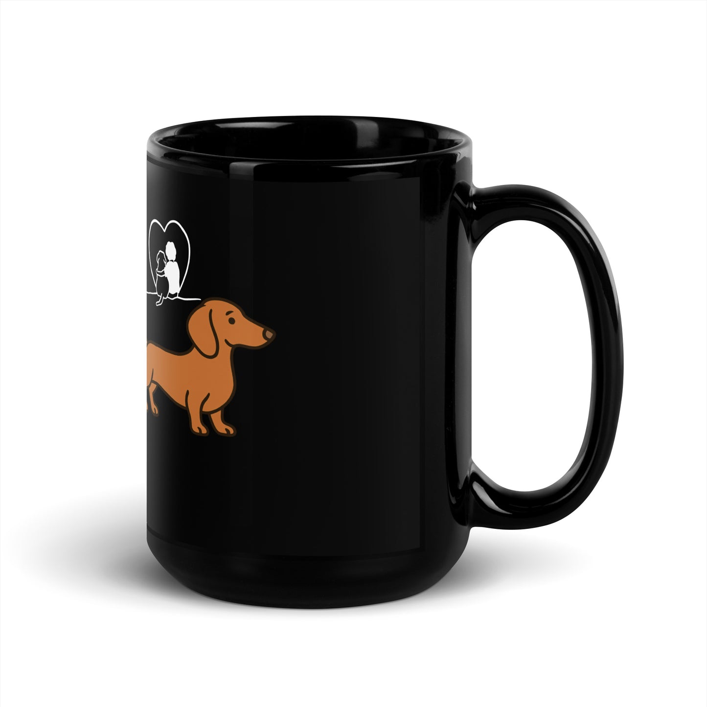 Schwarze glänzende Tasse - Dackel - MAX F. ArtGrafic