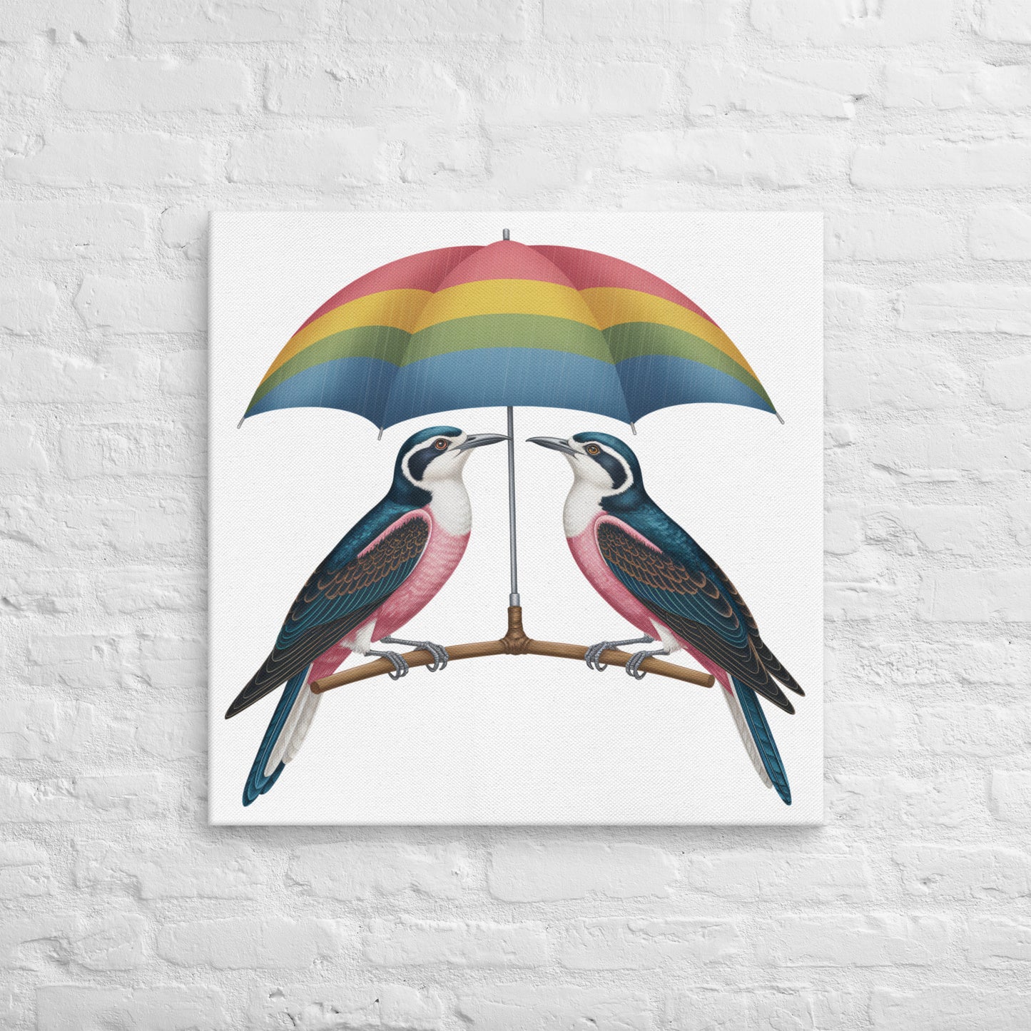 Leinwand TWO BIRDS WITH UMBRELLA - MAX F. ArtGrafic