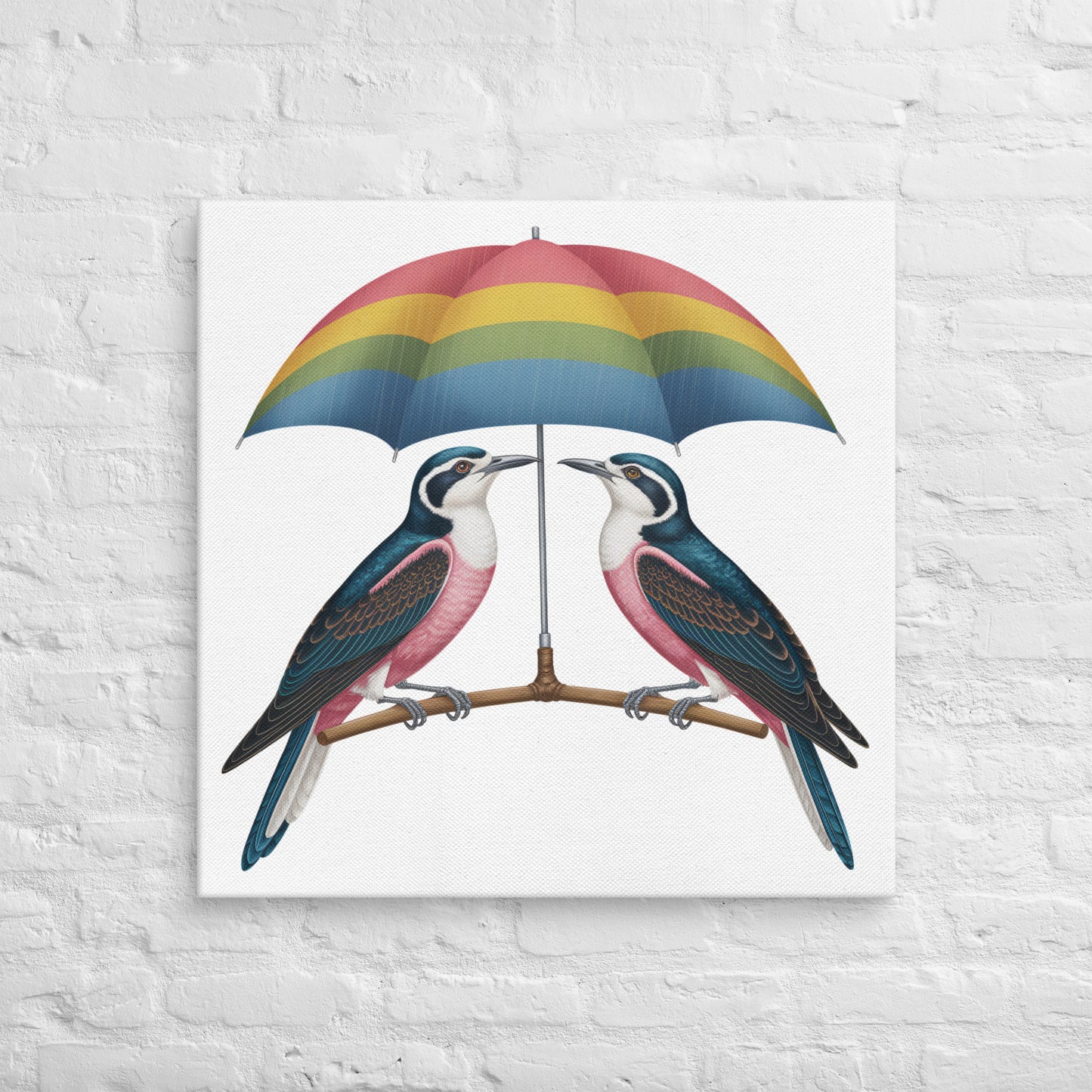 Leinwand TWO BIRDS WITH UMBRELLA - MAX F. ArtGrafic