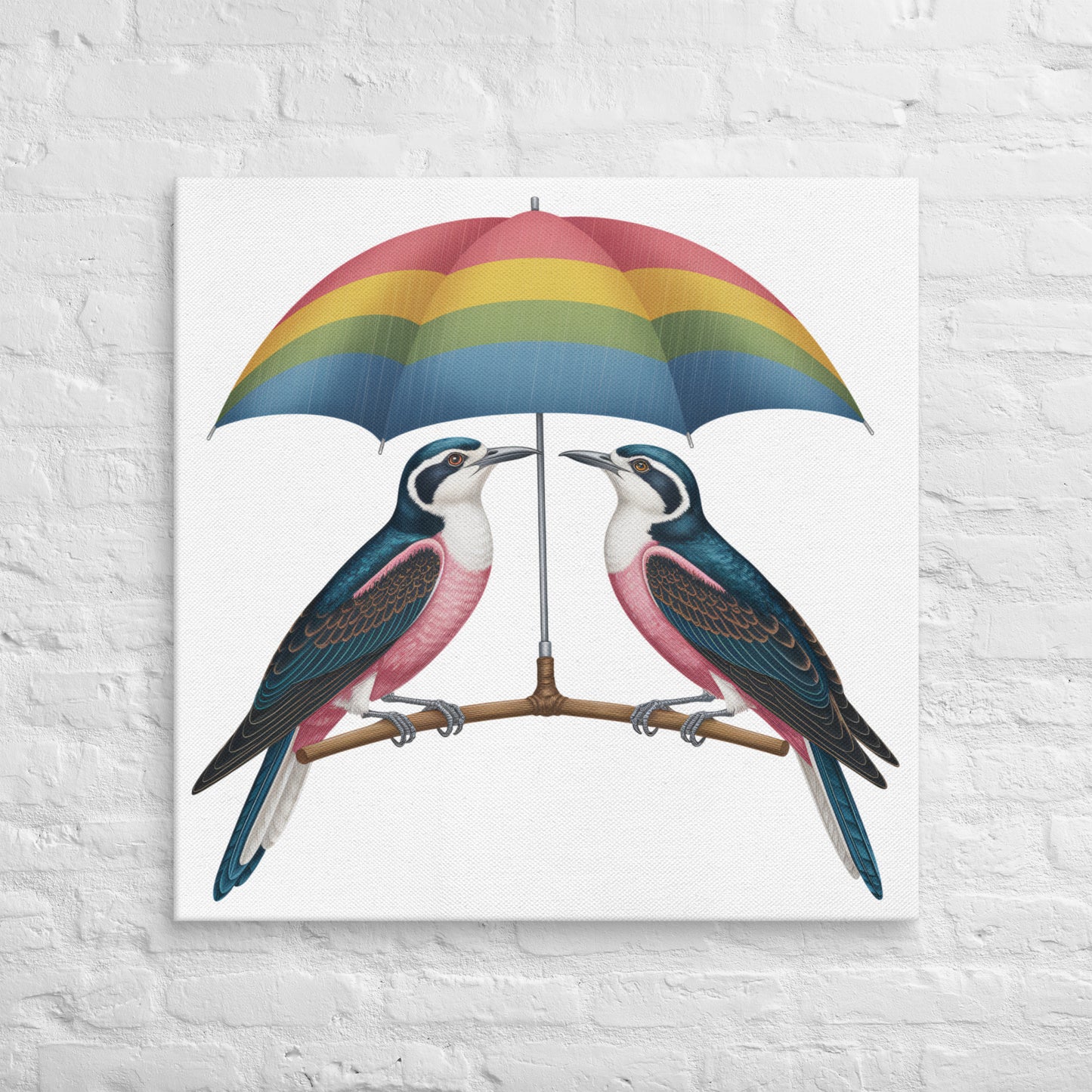Leinwand TWO BIRDS WITH UMBRELLA - MAX F. ArtGrafic