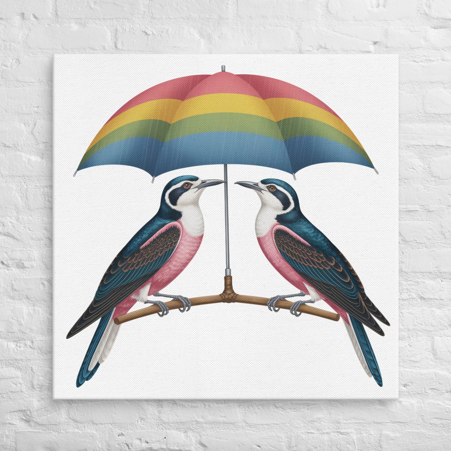 Leinwand TWO BIRDS WITH UMBRELLA - MAX F. ArtGrafic