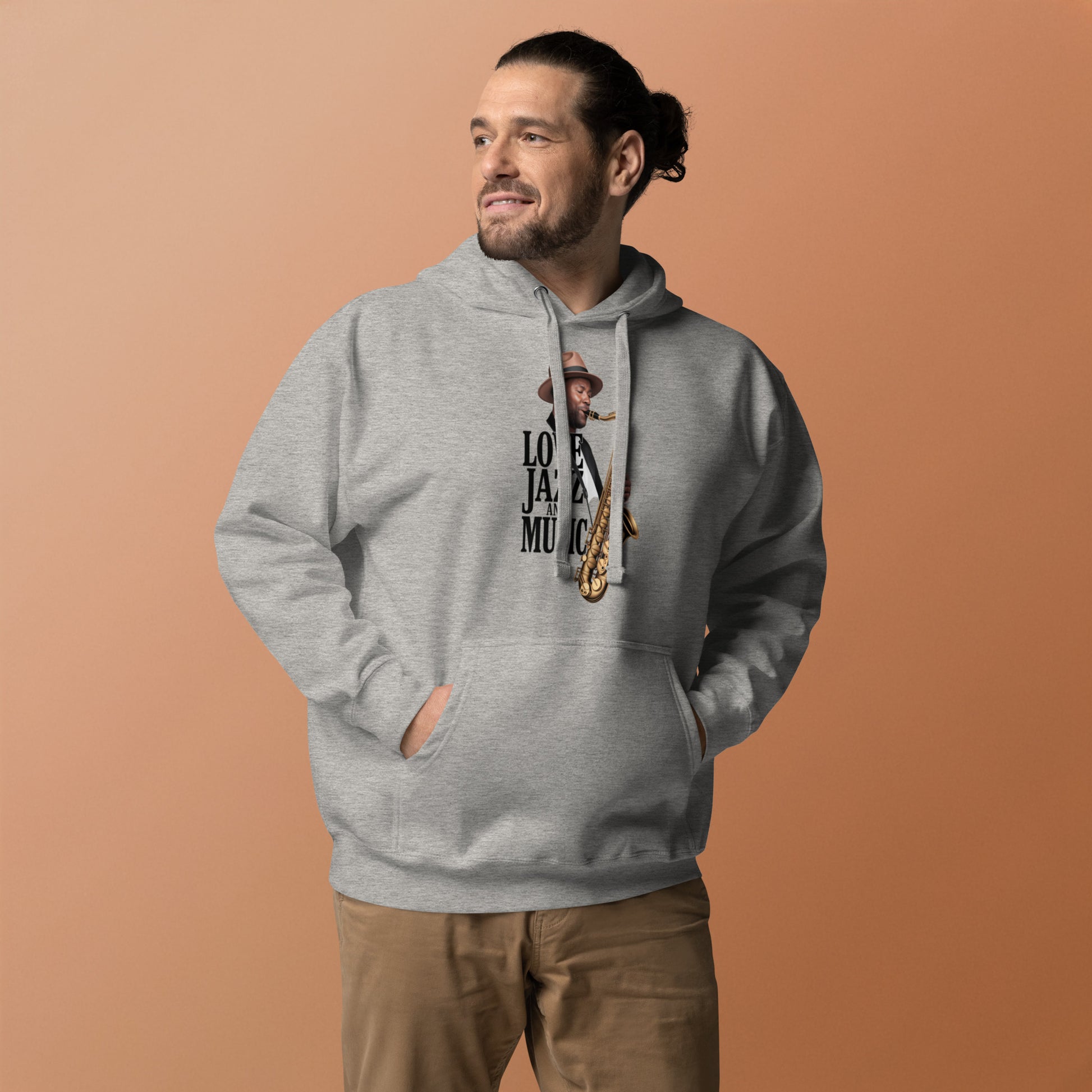 Unisex Kapuzenpullover LOVE JAZZ AND MUSIC für Jazz Musik Liebhaber - MAX F. ArtGrafic