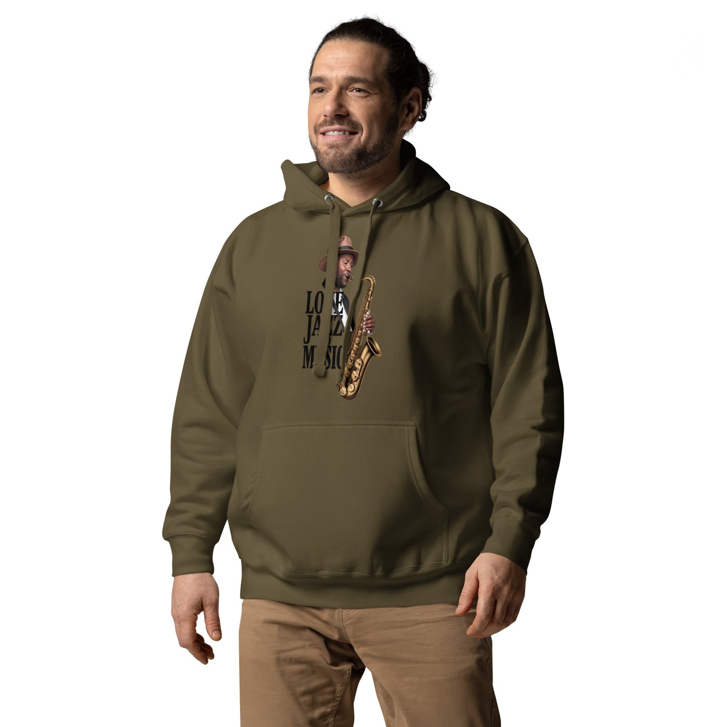 Unisex Kapuzenpullover LOVE JAZZ AND MUSIC für Jazz Musik Liebhaber - MAX F. ArtGrafic