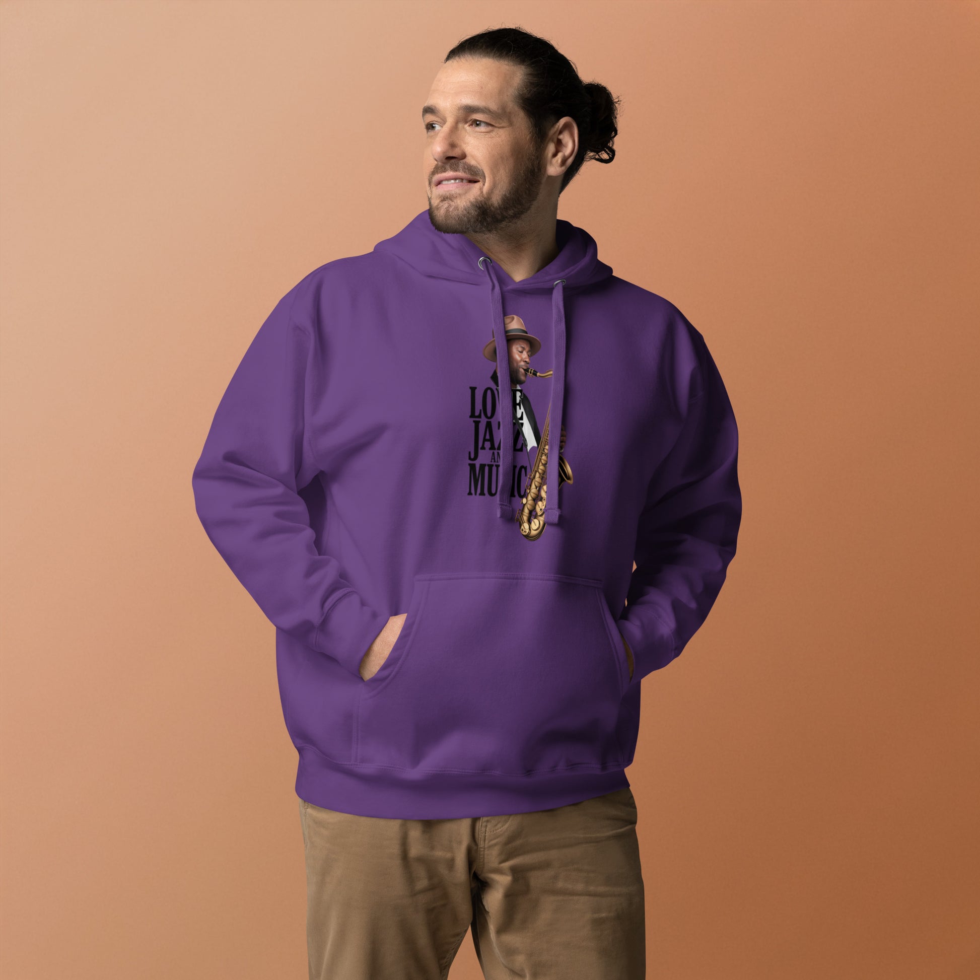 Unisex Kapuzenpullover LOVE JAZZ AND MUSIC für Jazz Musik Liebhaber - MAX F. ArtGrafic