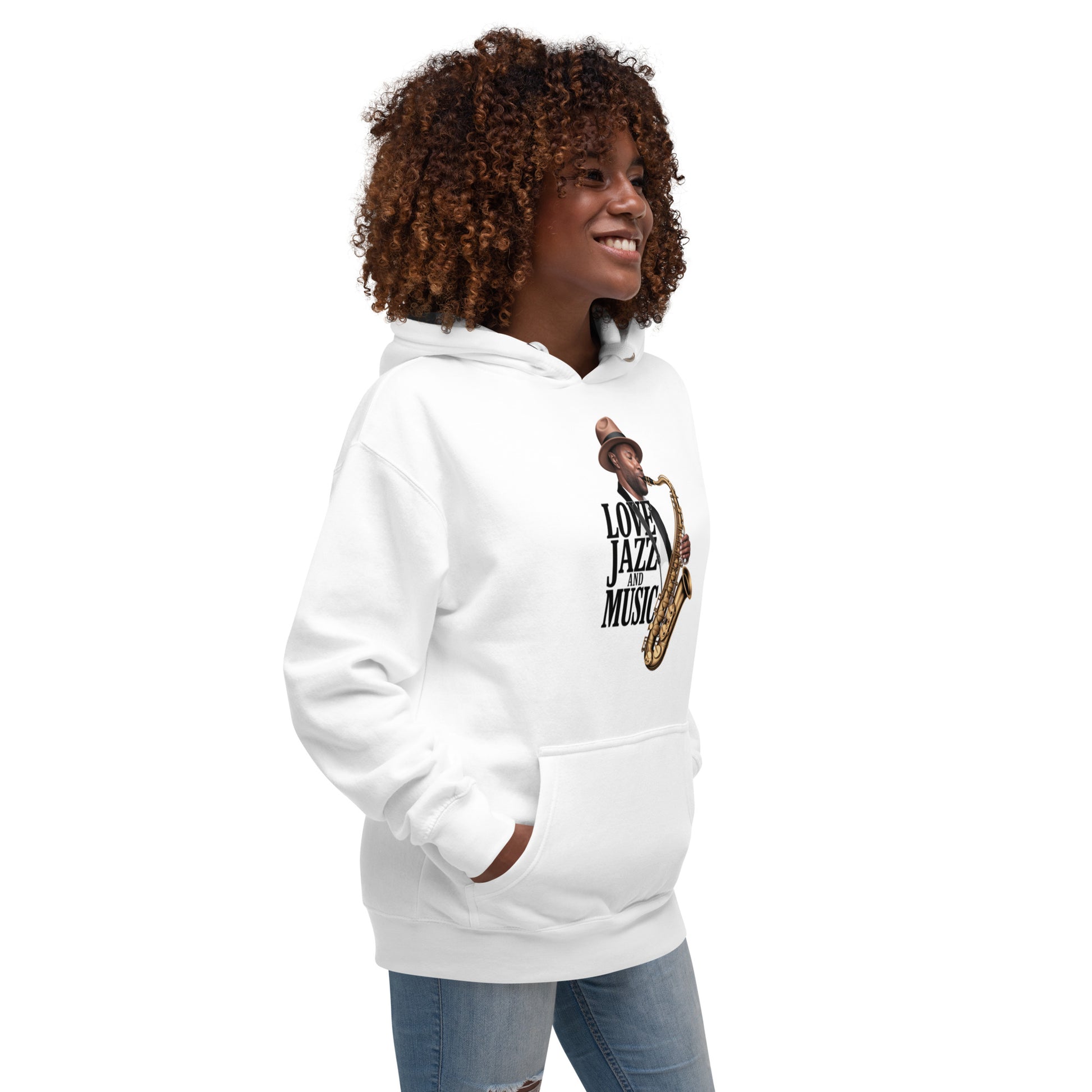 Unisex Kapuzenpullover LOVE JAZZ AND MUSIC für Jazz Musik Liebhaber - MAX F. ArtGrafic