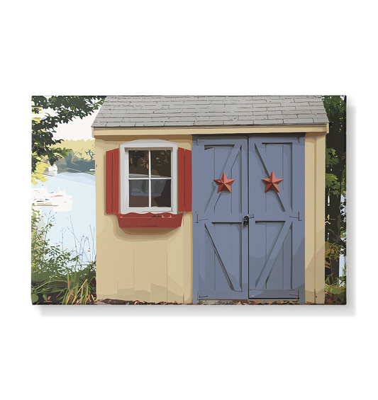 Haus in der Natur - Leinwand 30x20cm