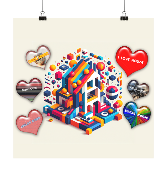 I LOVE HOUSE FARBIG  - Poster 50x50