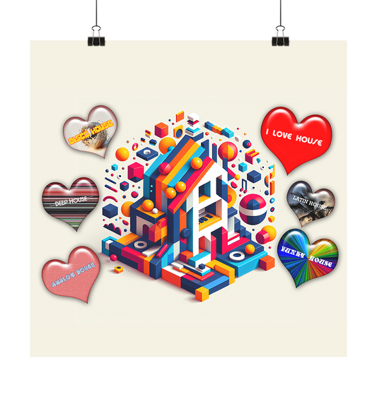 I LOVE HOUSE FARBIG  - Poster 60x60