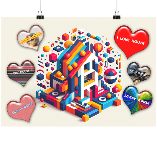 I LOVE HOUSE FARBIG  - Poster Din A2 (quer)