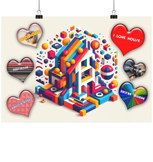 I LOVE HOUSE FARBIG  - Poster Din A3 (quer)