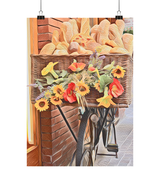 Rad mit Blumen - Poster Din A4 (hoch)