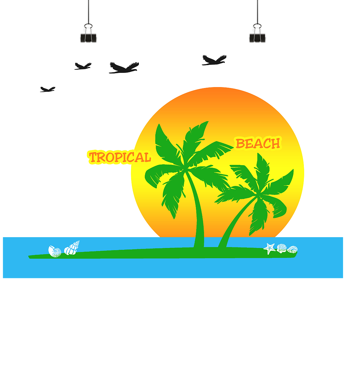 TROPICAL BEACH - Poster Din A4 (quer)