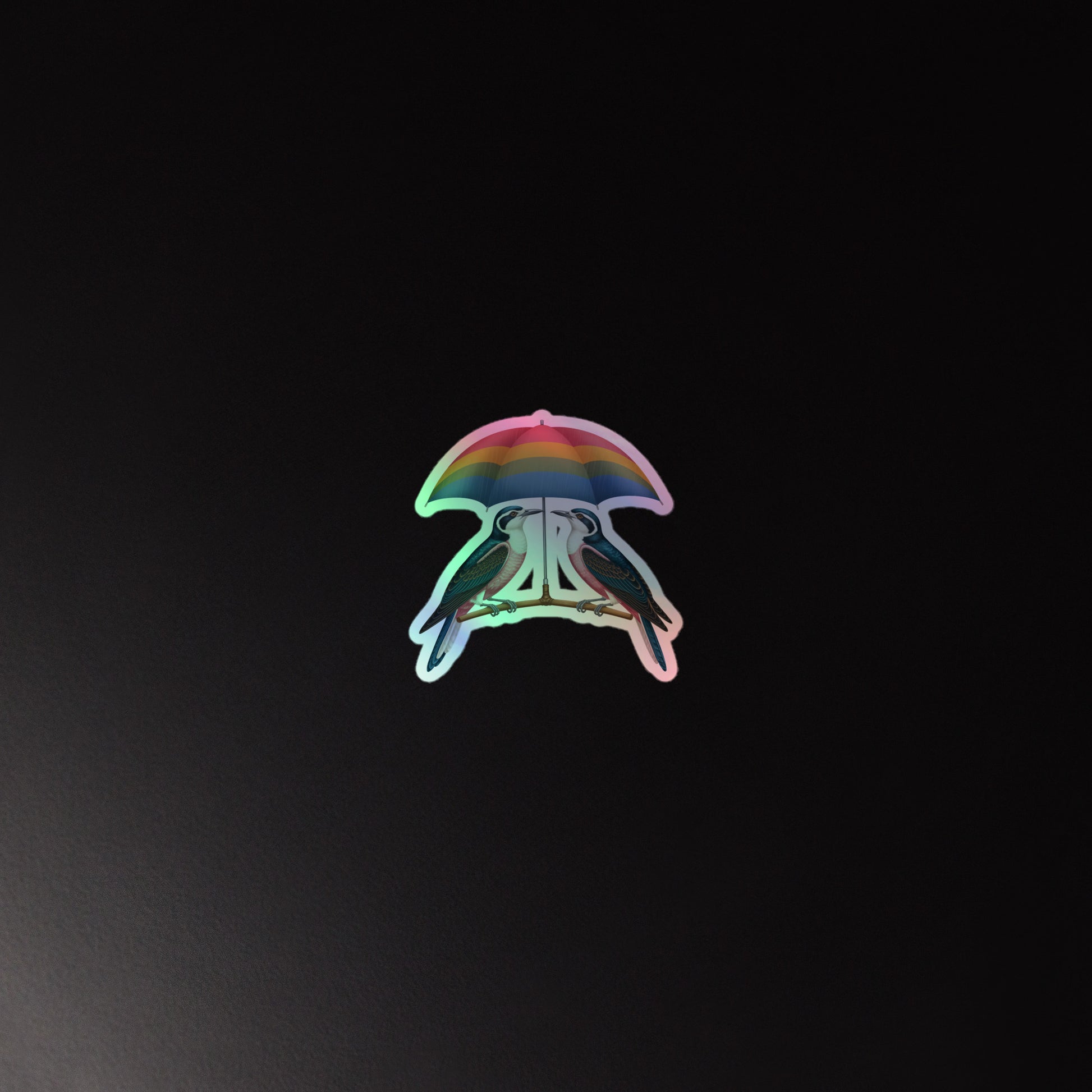 Holografische Kiss-Cut Aufkleber - ZWEI VÖGEL - MAX F. ArtGrafic