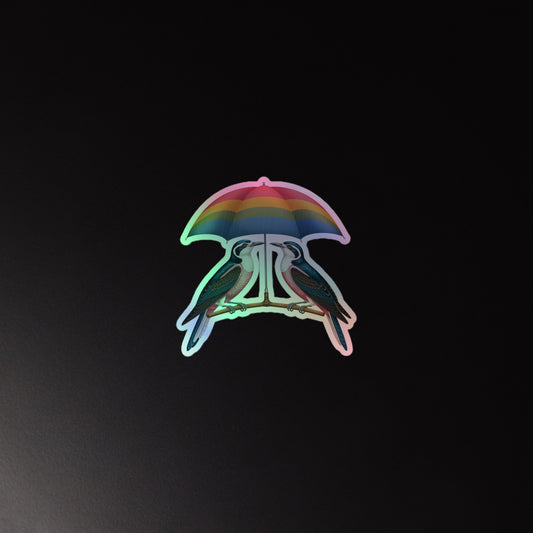 Holografische Kiss-Cut Aufkleber - ZWEI VÖGEL - MAX F. ArtGrafic