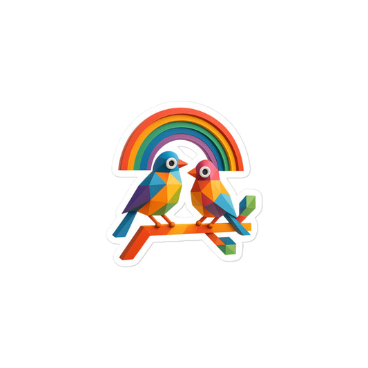 Blasenfreie Aufkleber - ZWEI BUNTE VÖGEL - MAX F. ArtGrafic