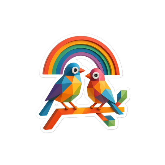 Blasenfreie Aufkleber - ZWEI BUNTE VÖGEL - MAX F. ArtGrafic