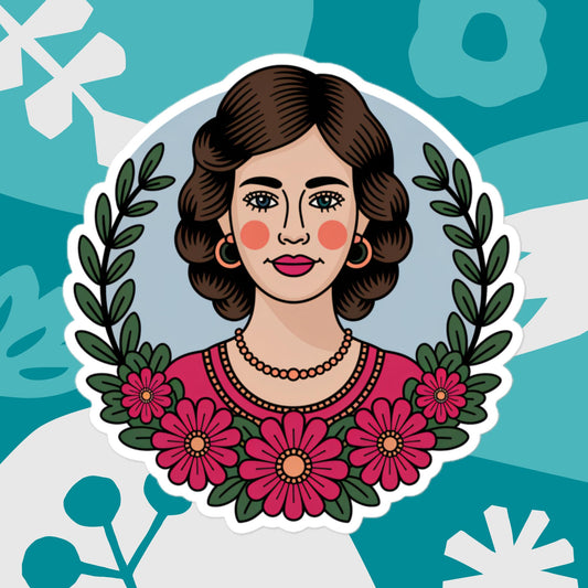 Blasenfreie Aufkleber Blumenfrau – Ideal für kreative Deko-Ideen und jeden Anlass - MAX F. ArtGrafic