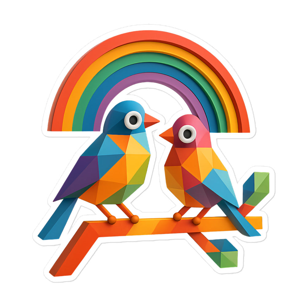 Blasenfreie Aufkleber - ZWEI BUNTE VÖGEL - MAX F. ArtGrafic
