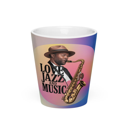 Milchkaffeetasse LOVE JAZZ AND MUSIC für Jazz Musik Liebhaber - MAX F. ArtGrafic