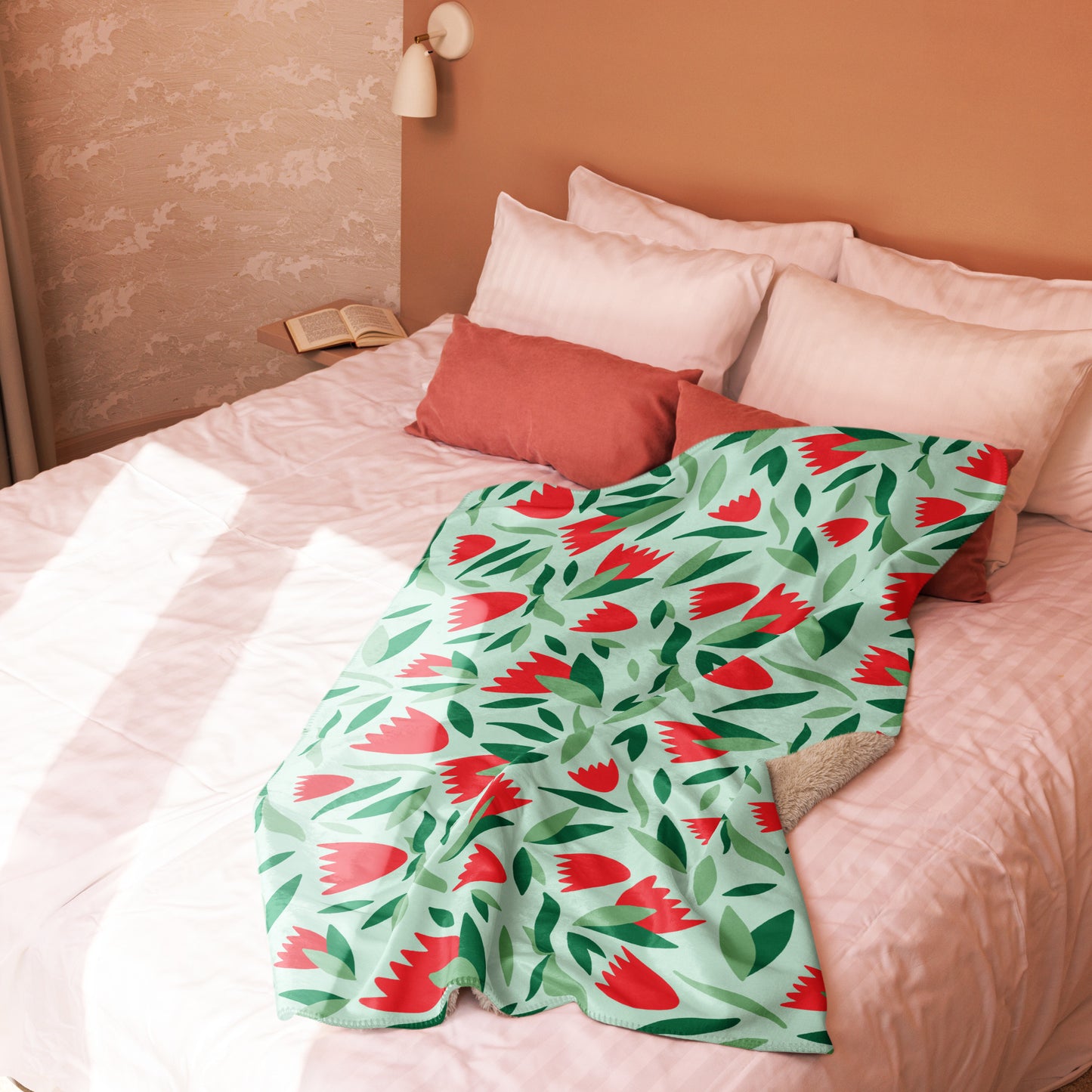Sherpa-Decke mit Blumenmuster - MAX F. ArtGrafic