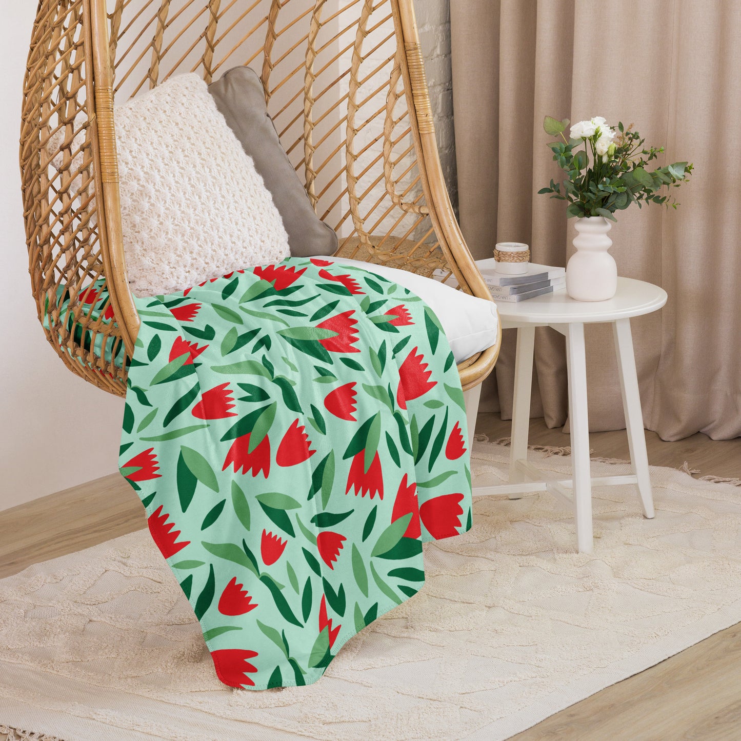 Sherpa-Decke mit Blumenmuster - MAX F. ArtGrafic