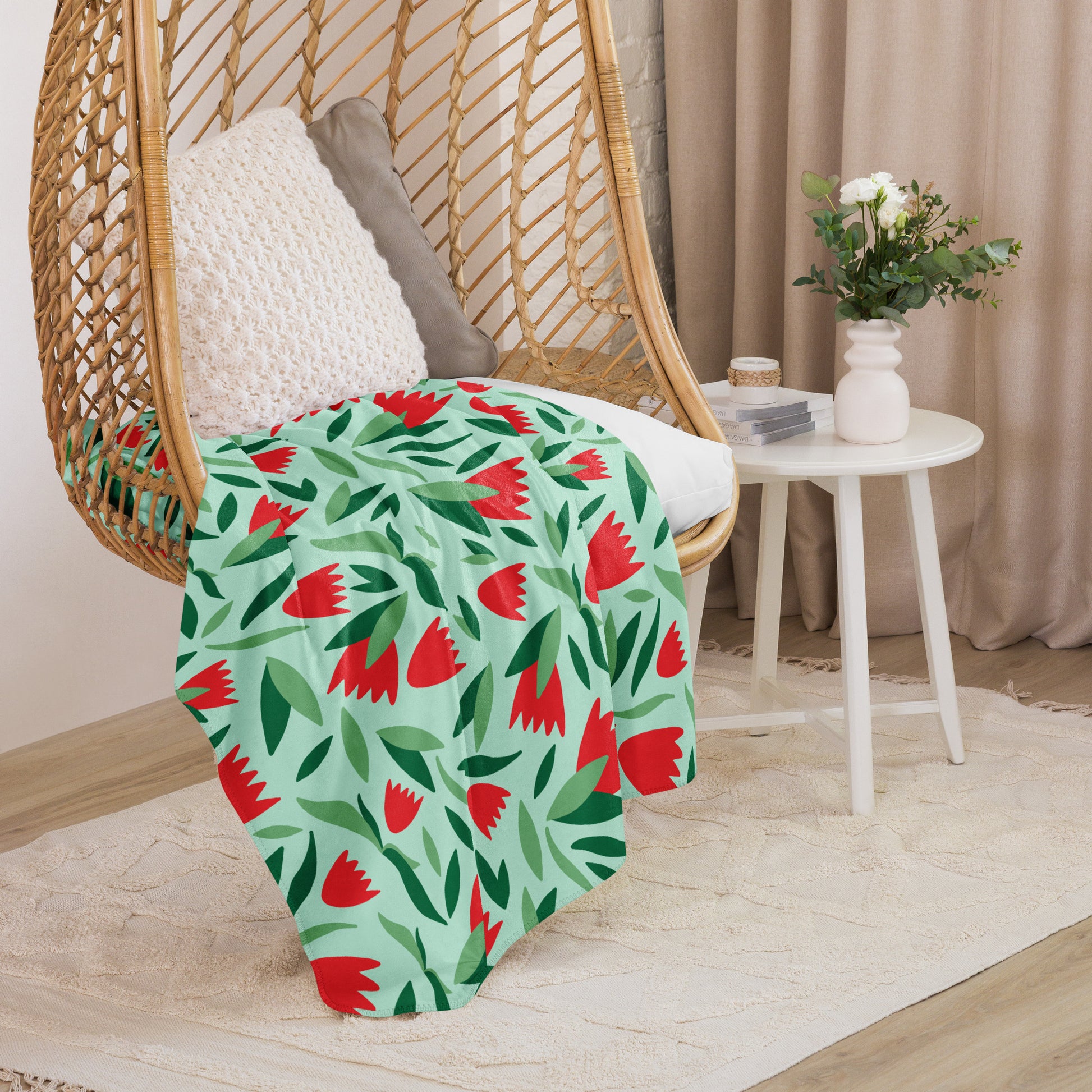 Sherpa-Decke mit Blumenmuster - MAX F. ArtGrafic