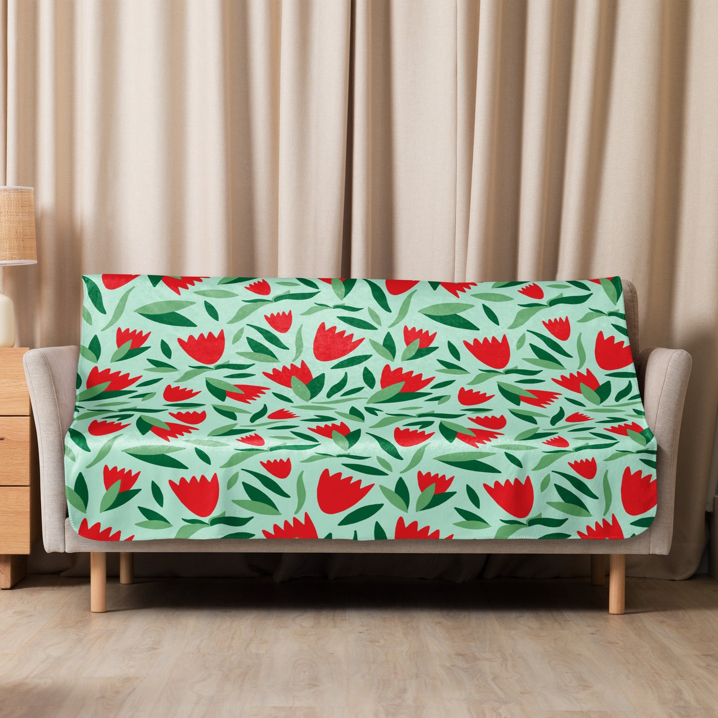 Sherpa-Decke mit Blumenmuster - MAX F. ArtGrafic