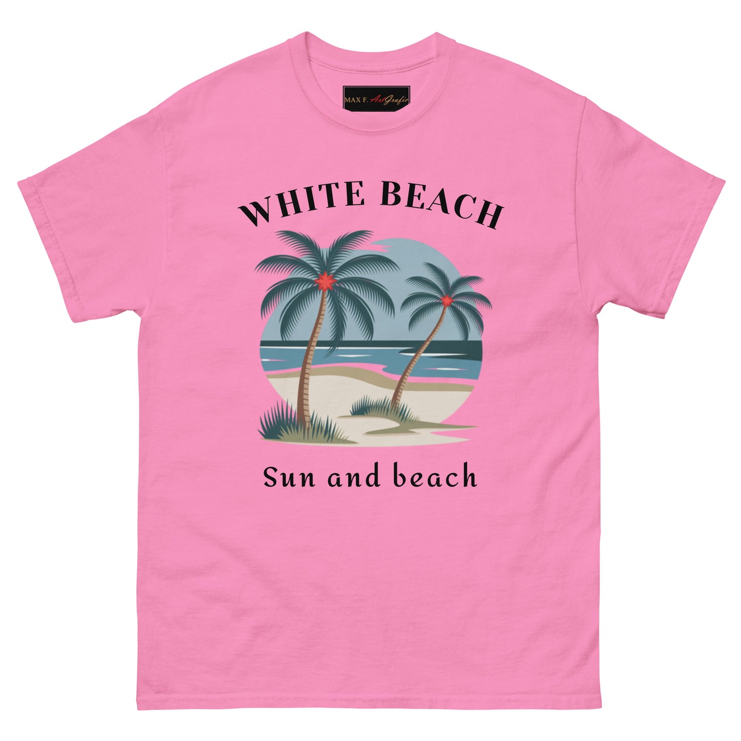 Klassisches Unisex T-Shirt - WHITE BEACH für jeden Anlass - MAX F. ArtGrafic