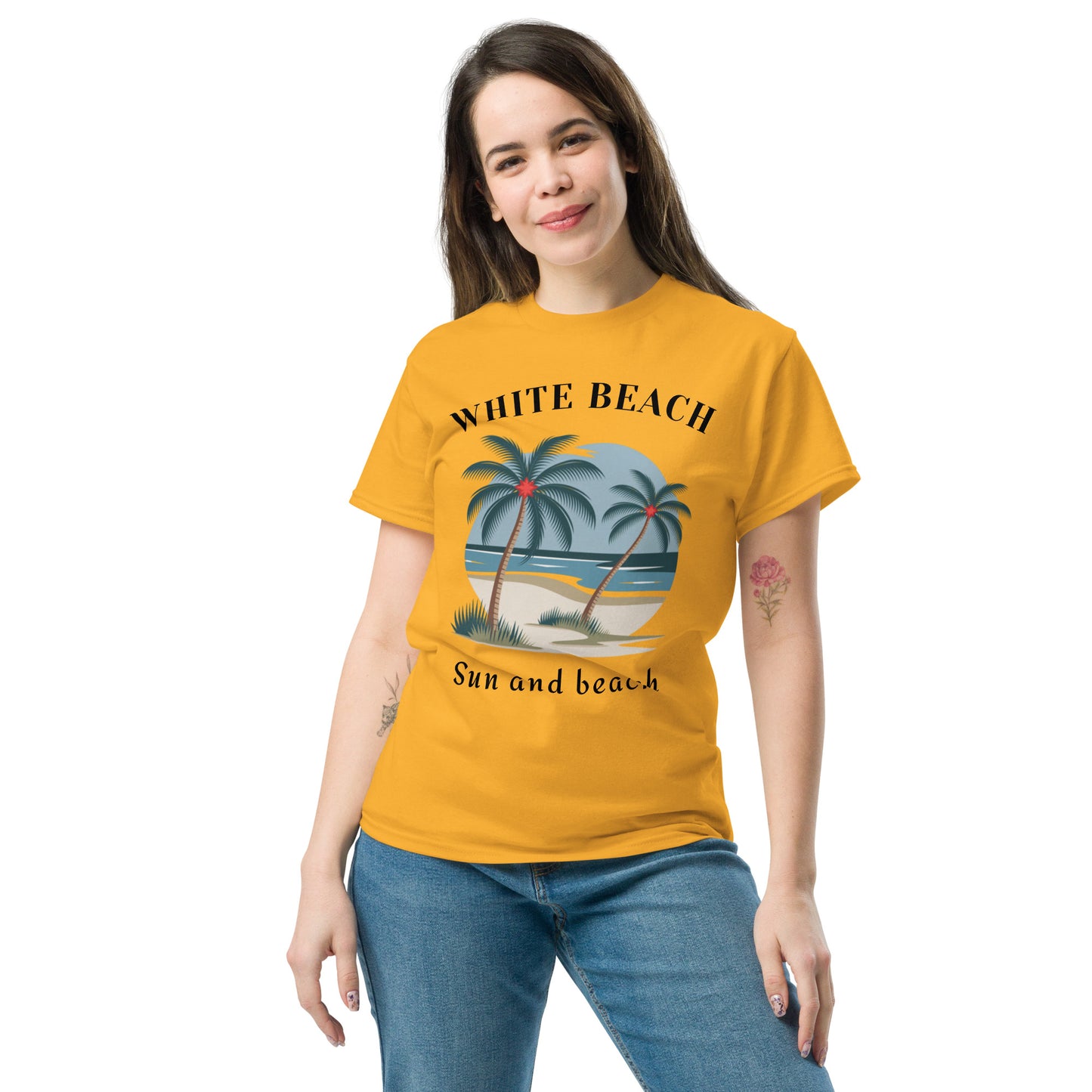 Klassisches Unisex T-Shirt - WHITE BEACH für jeden Anlass - MAX F. ArtGrafic