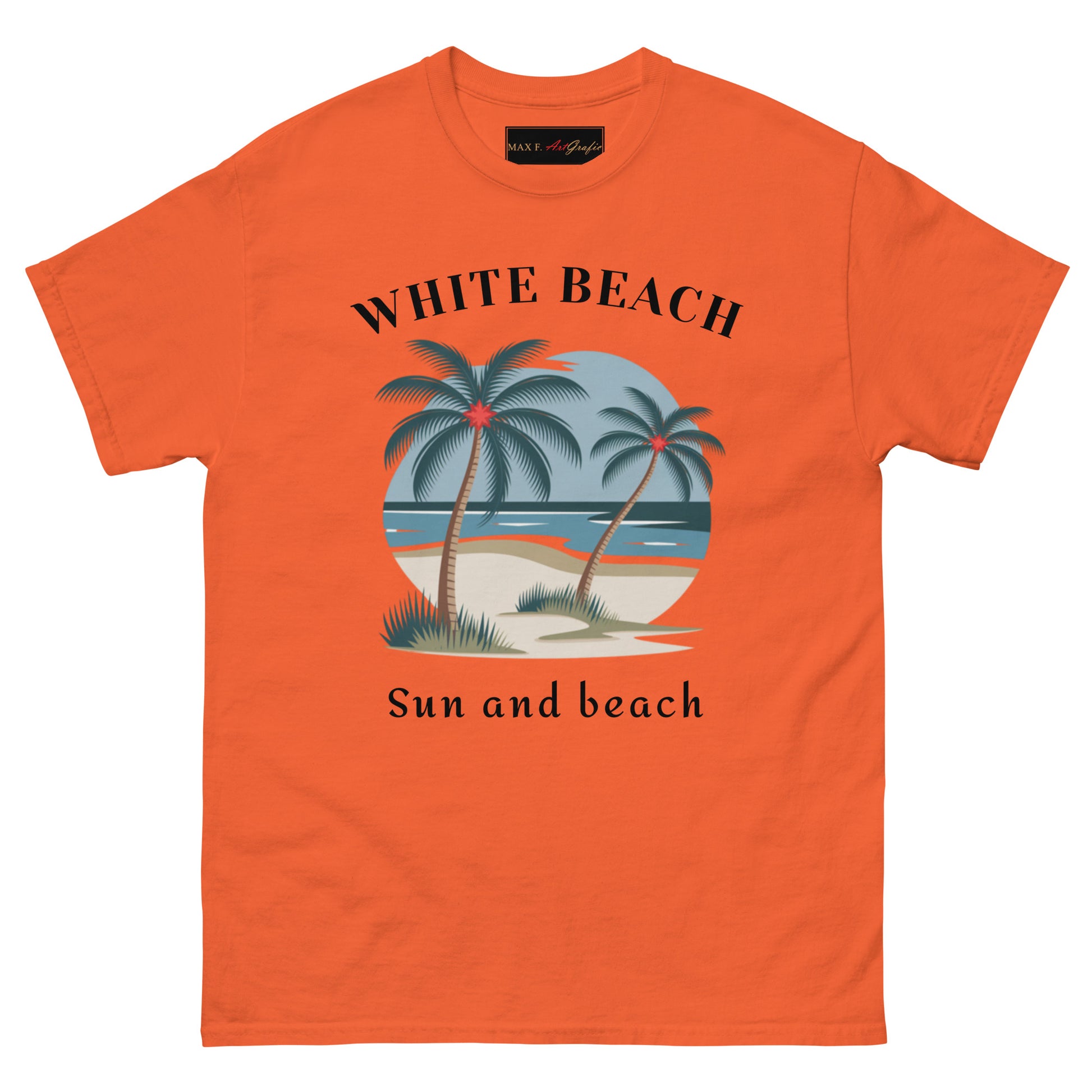 Klassisches Unisex T-Shirt - WHITE BEACH für jeden Anlass - MAX F. ArtGrafic