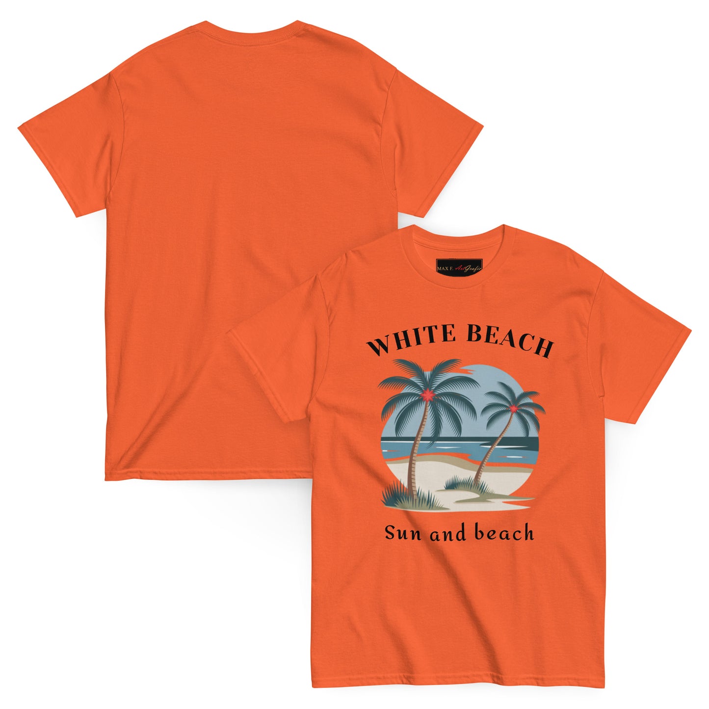Klassisches Unisex T-Shirt - WHITE BEACH für jeden Anlass - MAX F. ArtGrafic
