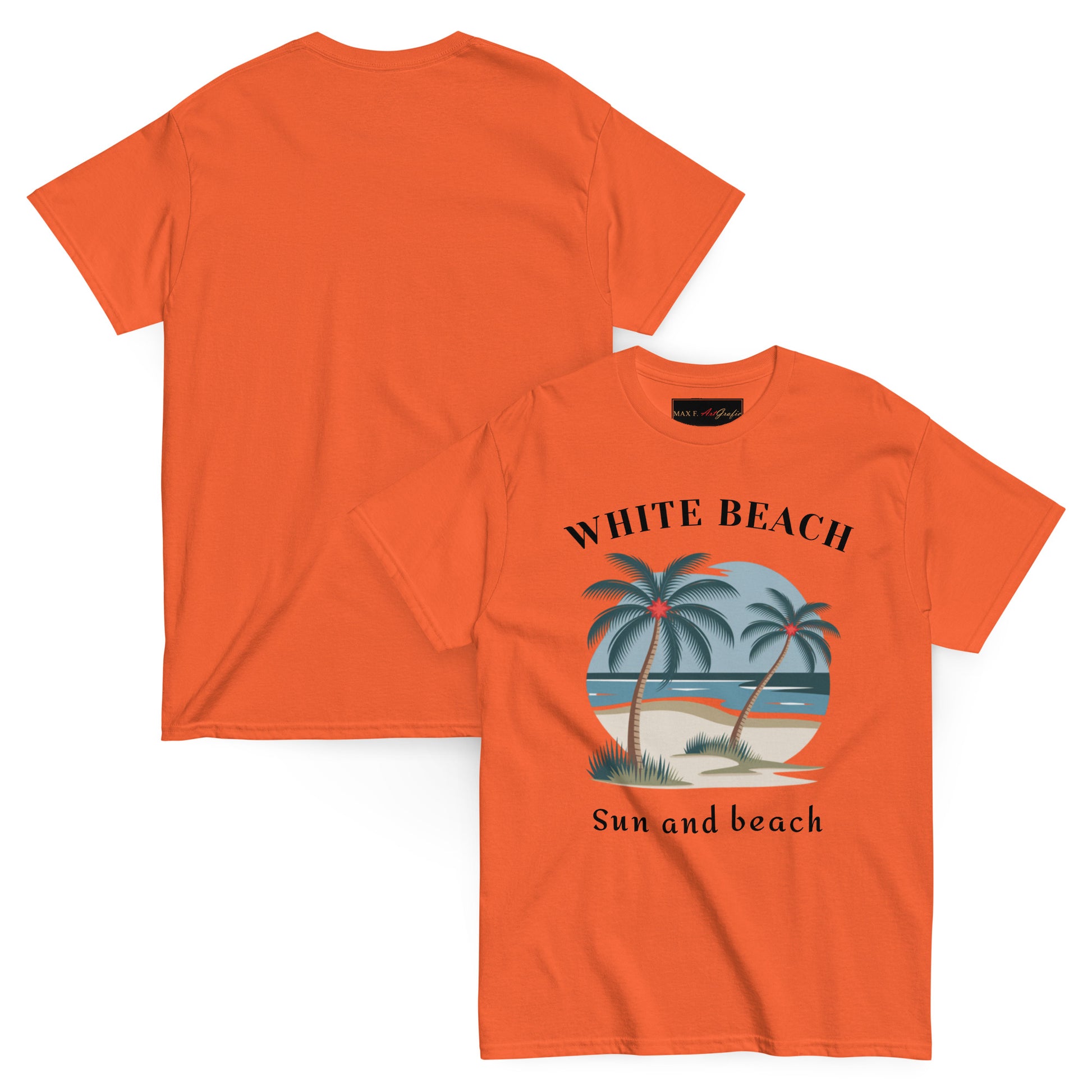 Klassisches Unisex T-Shirt - WHITE BEACH für jeden Anlass - MAX F. ArtGrafic