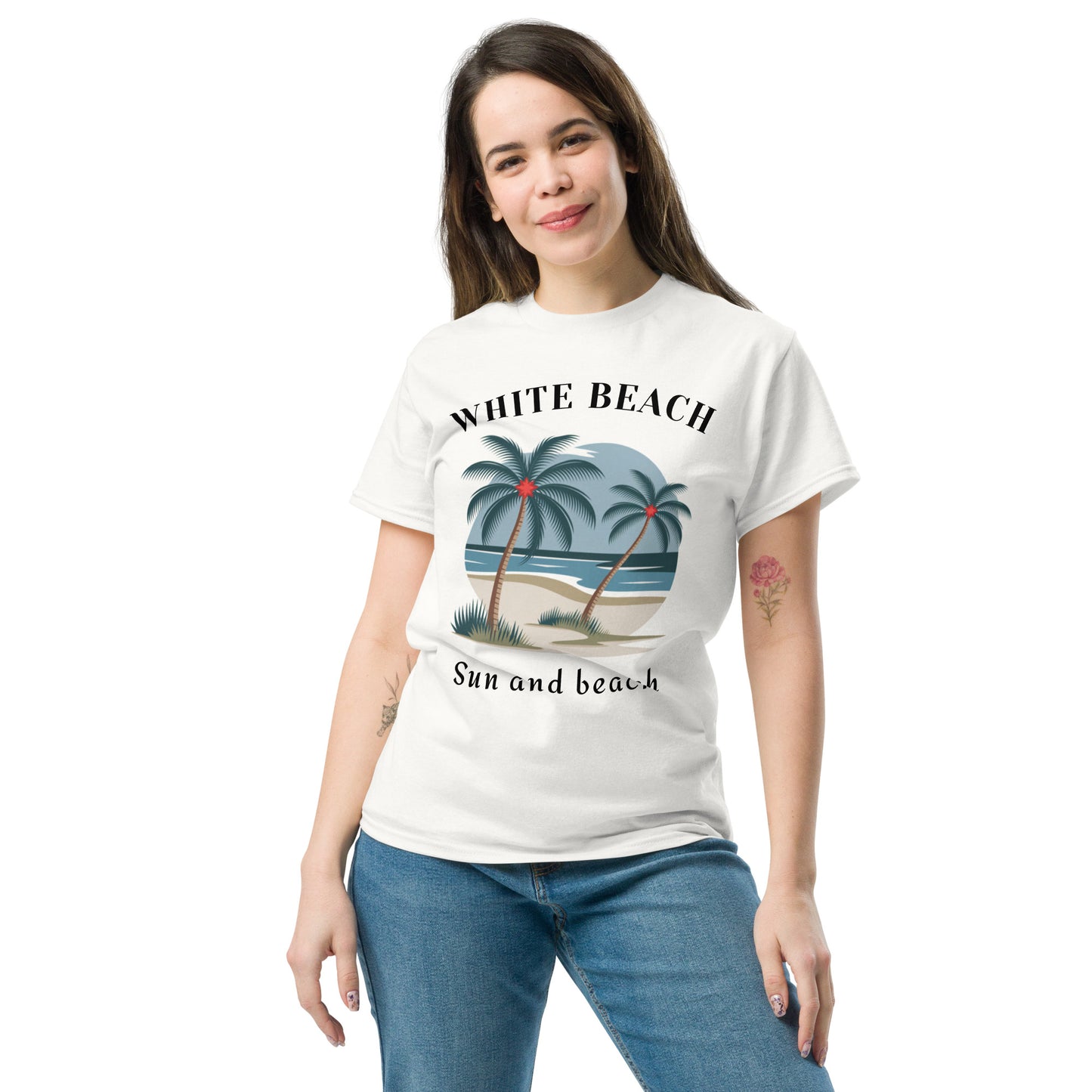 Klassisches Unisex T-Shirt - WHITE BEACH für jeden Anlass - MAX F. ArtGrafic
