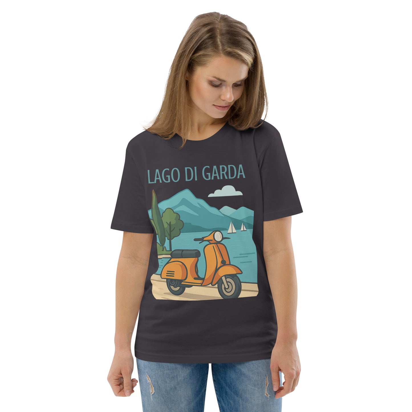 Unisex Bio-Baumwoll T-Shirt LAGO DI GARDA – Nachhaltige Mode für jeden Anlass - MAX F. ArtGrafic