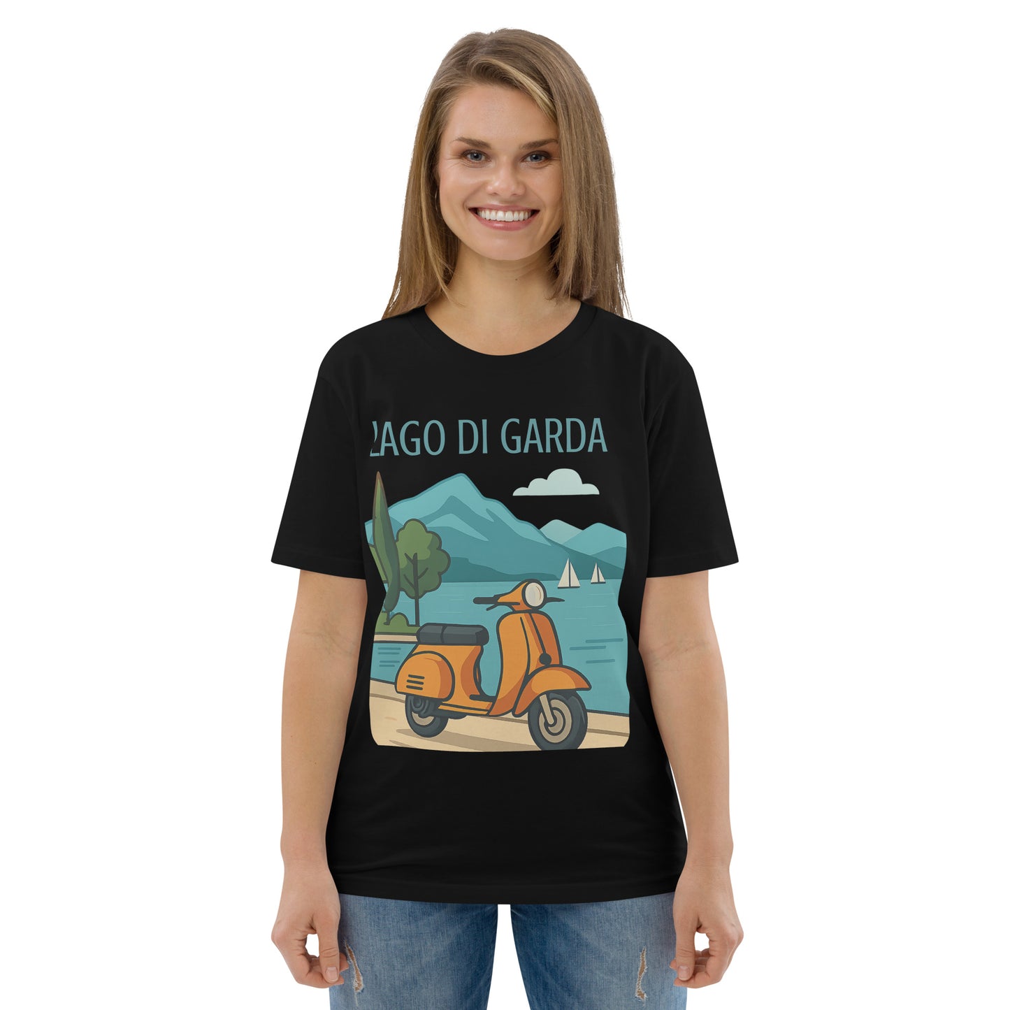Unisex Bio-Baumwoll T-Shirt LAGO DI GARDA – Nachhaltige Mode für jeden Anlass - MAX F. ArtGrafic