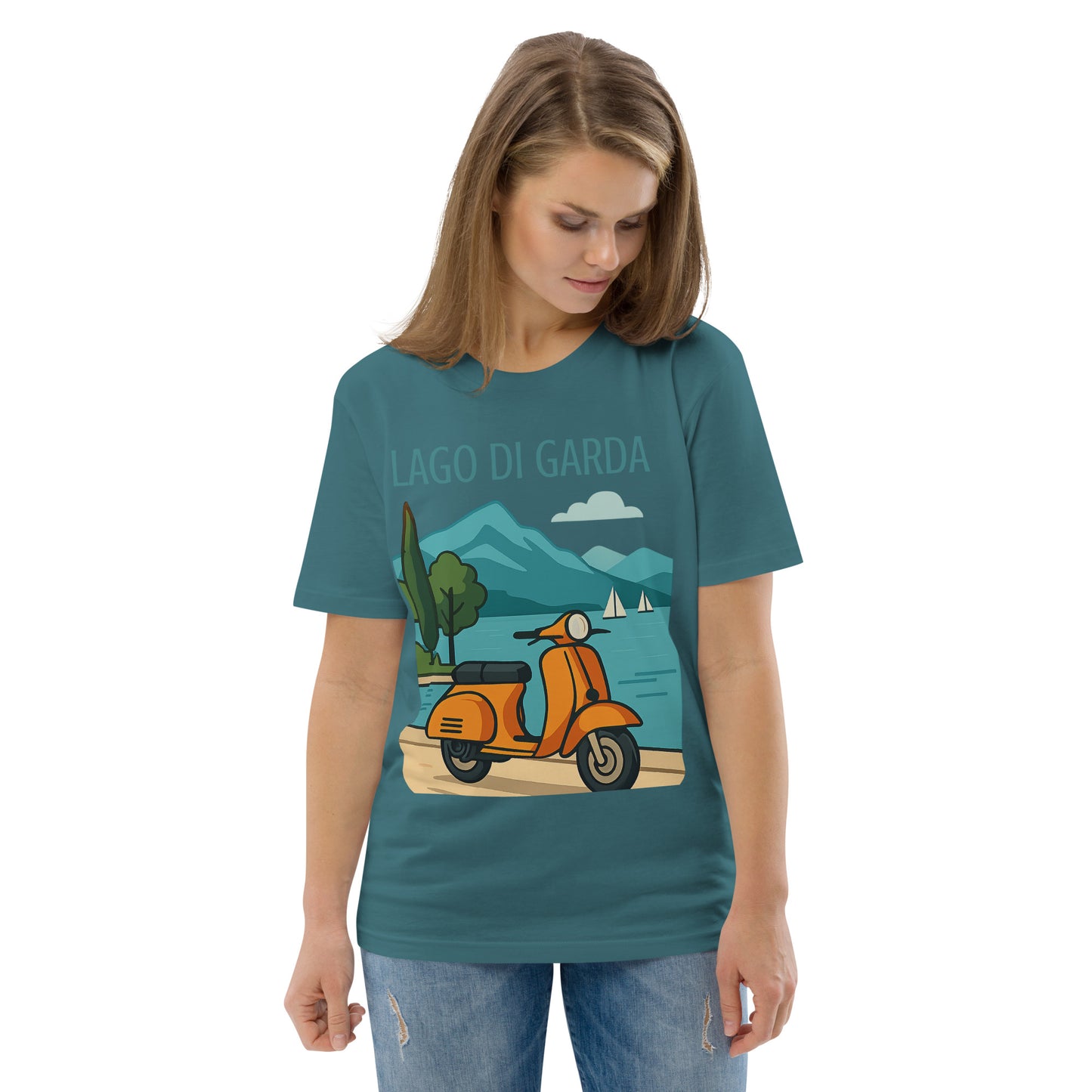 Unisex Bio-Baumwoll T-Shirt LAGO DI GARDA – Nachhaltige Mode für jeden Anlass - MAX F. ArtGrafic