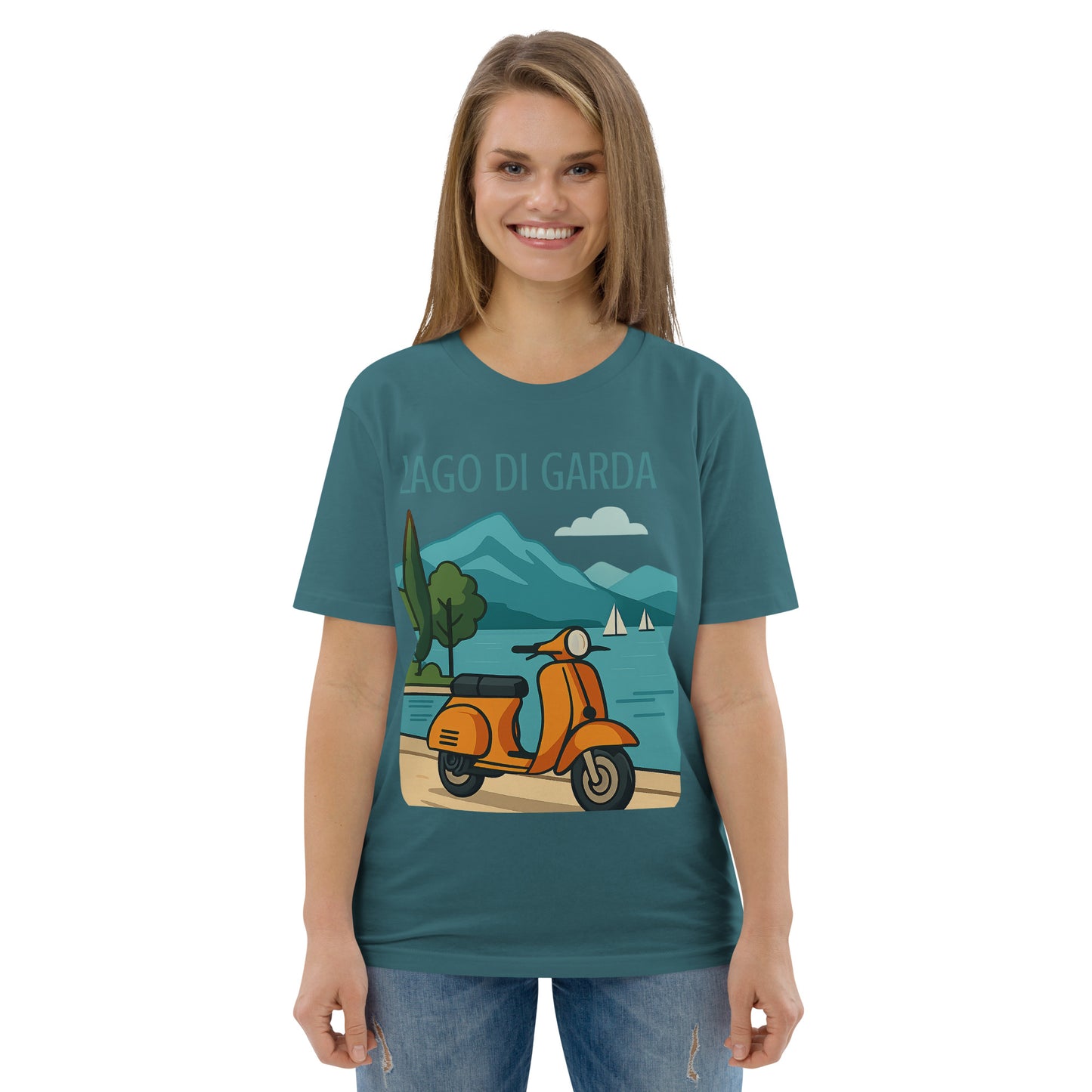 Unisex Bio-Baumwoll T-Shirt LAGO DI GARDA – Nachhaltige Mode für jeden Anlass - MAX F. ArtGrafic