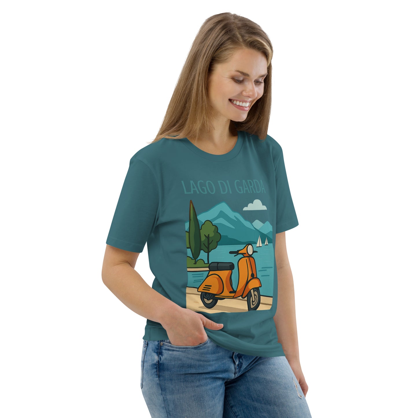 Unisex Bio-Baumwoll T-Shirt LAGO DI GARDA – Nachhaltige Mode für jeden Anlass - MAX F. ArtGrafic