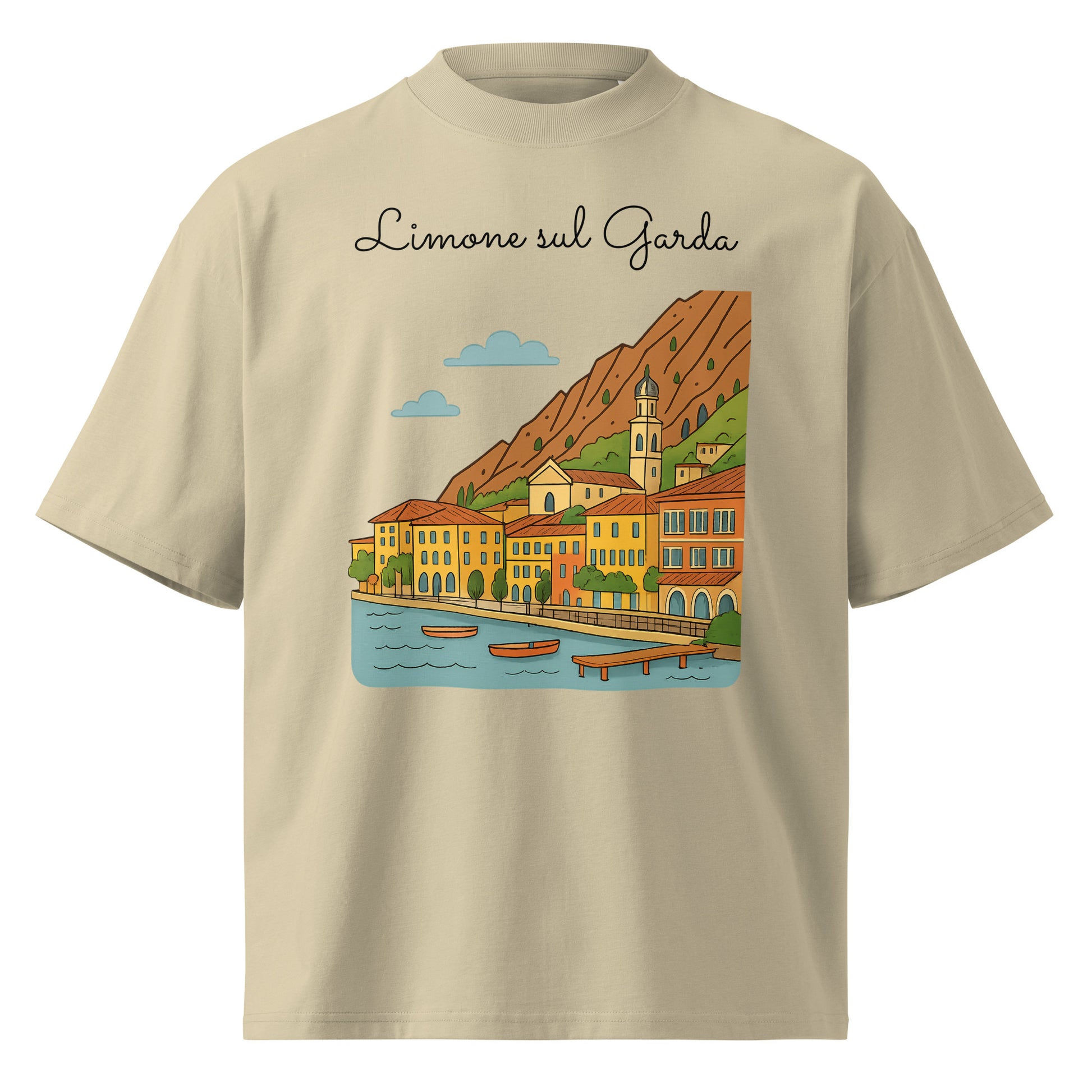 Oversized Bio-T-Shirt Limone mit breitem Kragen für Unisex - MAX F. ArtGrafic