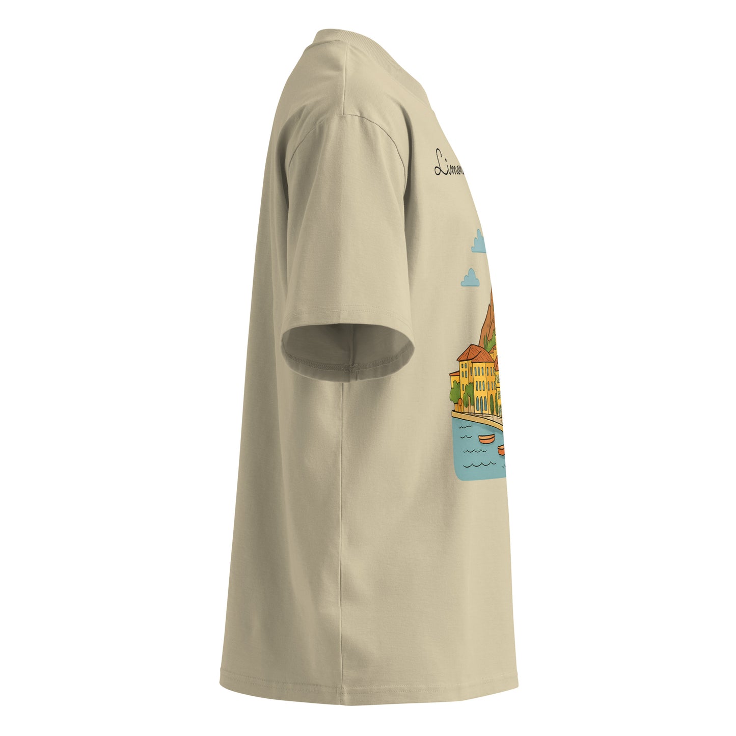 Oversized Bio-T-Shirt Limone mit breitem Kragen für Unisex - MAX F. ArtGrafic