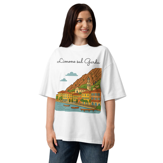 Oversized Bio-T-Shirt Limone mit breitem Kragen für Unisex - MAX F. ArtGrafic