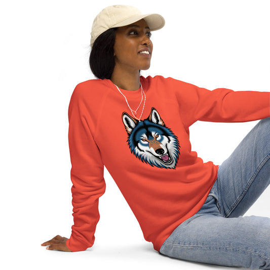 Unisex Bio-Raglan-Pullover WOLF – Nachhaltige Mode für jeden Tag - MAX F. ArtGrafic
