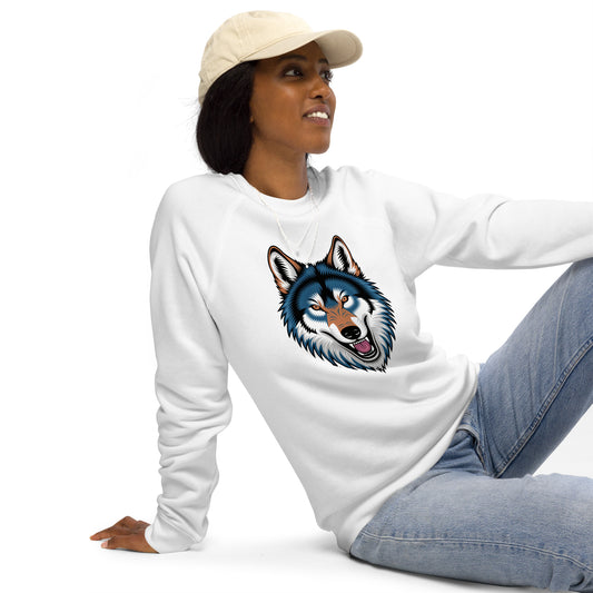 Unisex Bio-Raglan-Pullover WOLF – Nachhaltige Mode für jeden Tag - MAX F. ArtGrafic