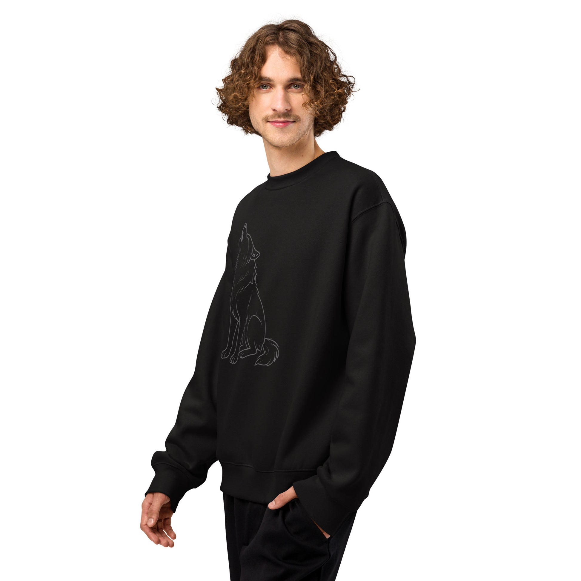 Schwerer Oversized Pullover WOLF für ultimativen Komfort und Stil - MAX F. ArtGrafic
