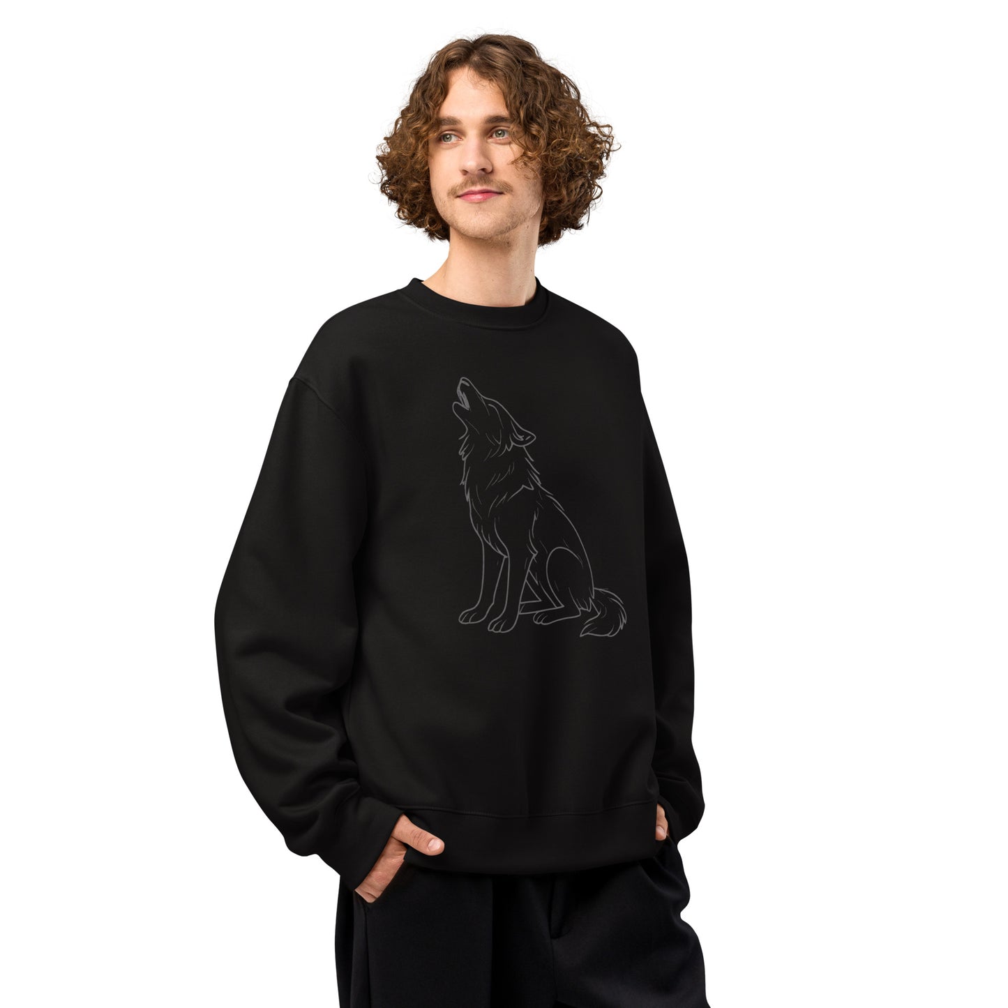 Schwerer Oversized Pullover WOLF für ultimativen Komfort und Stil - MAX F. ArtGrafic