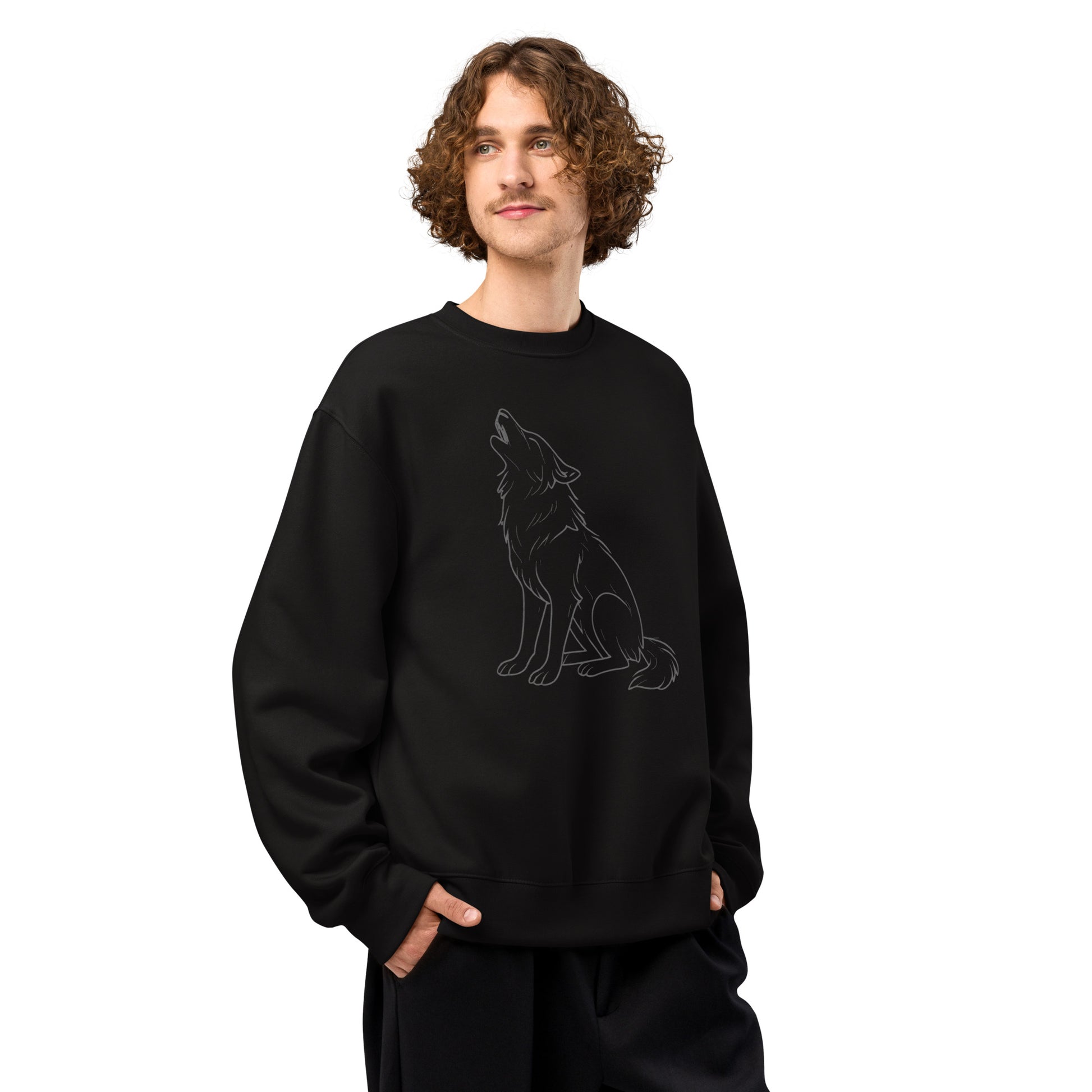 Schwerer Oversized Pullover WOLF für ultimativen Komfort und Stil - MAX F. ArtGrafic